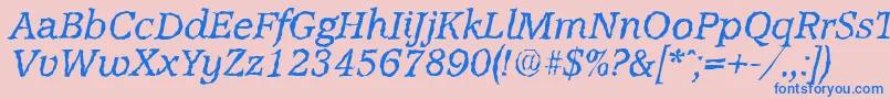 Шрифт AccoladerandomItalic – синие шрифты на розовом фоне
