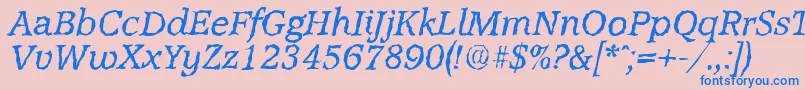 フォントAccoladerandomItalic – ピンクの背景に青い文字