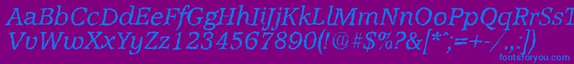 Шрифт AccoladerandomItalic – синие шрифты на фиолетовом фоне