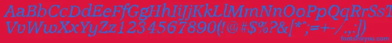 AccoladerandomItalic Font – Blue Fonts on Red Background