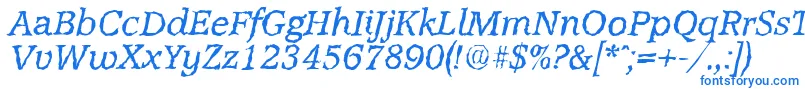 AccoladerandomItalic Font – Blue Fonts on White Background