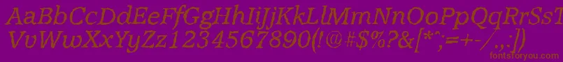AccoladerandomItalic Font – Brown Fonts on Purple Background
