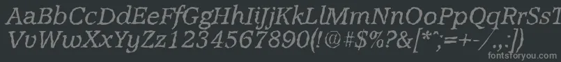 AccoladerandomItalic-Schriftart – Graue Schriften auf schwarzem Hintergrund