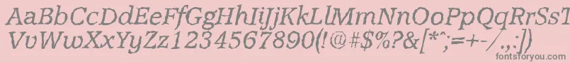 AccoladerandomItalic-Schriftart – Graue Schriften auf rosa Hintergrund
