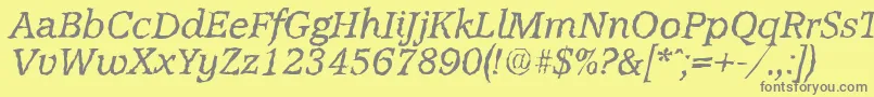 Шрифт AccoladerandomItalic – серые шрифты на жёлтом фоне