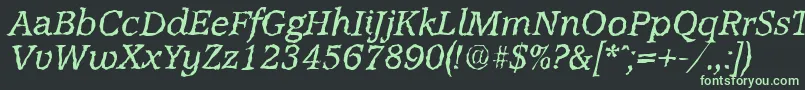 AccoladerandomItalic Font – Green Fonts on Black Background