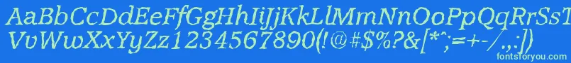 AccoladerandomItalic Font – Green Fonts on Blue Background