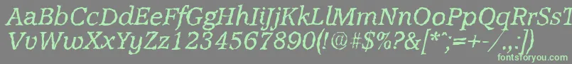 AccoladerandomItalic-Schriftart – Grüne Schriften auf grauem Hintergrund