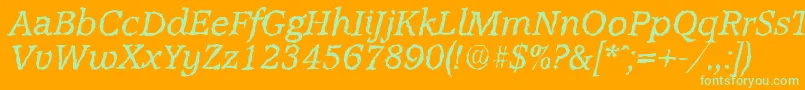 AccoladerandomItalic Font – Green Fonts on Orange Background