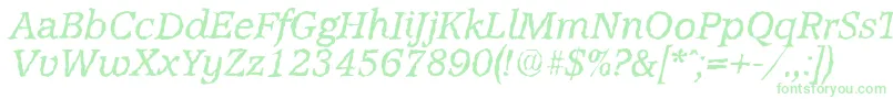 AccoladerandomItalic-Schriftart – Grüne Schriften auf weißem Hintergrund