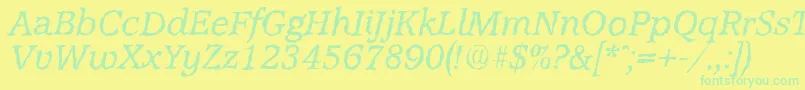 AccoladerandomItalic Font – Green Fonts on Yellow Background