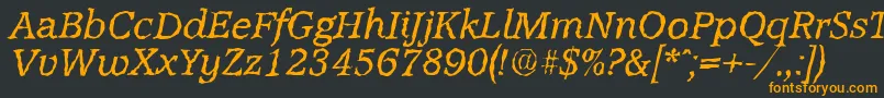 AccoladerandomItalic Font – Orange Fonts on Black Background