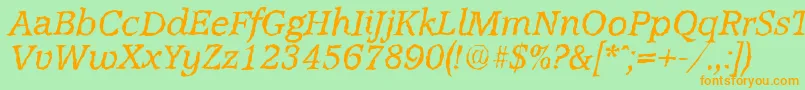 AccoladerandomItalic Font – Orange Fonts on Green Background