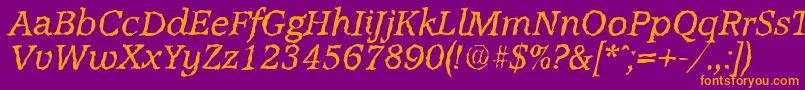 AccoladerandomItalic Font – Orange Fonts on Purple Background