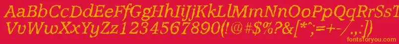 AccoladerandomItalic Font – Orange Fonts on Red Background