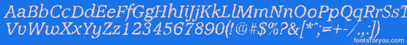 AccoladerandomItalic Font – Pink Fonts on Blue Background