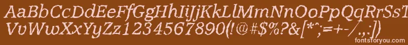 AccoladerandomItalic Font – Pink Fonts on Brown Background