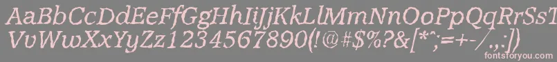 AccoladerandomItalic-Schriftart – Rosa Schriften auf grauem Hintergrund