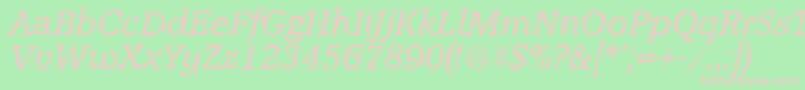 AccoladerandomItalic Font – Pink Fonts on Green Background