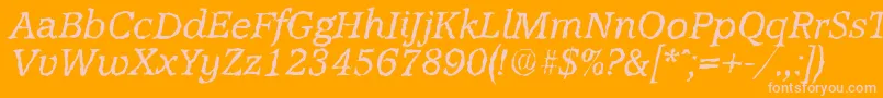 AccoladerandomItalic Font – Pink Fonts on Orange Background