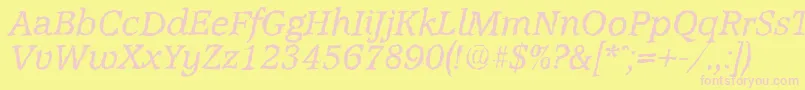 AccoladerandomItalic Font – Pink Fonts on Yellow Background