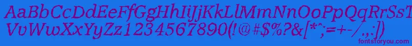 AccoladerandomItalic Font – Purple Fonts on Blue Background