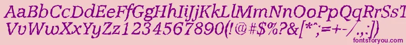 フォントAccoladerandomItalic – ピンクの背景に紫のフォント