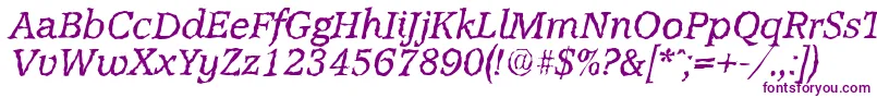 Шрифт AccoladerandomItalic – фиолетовые шрифты на белом фоне