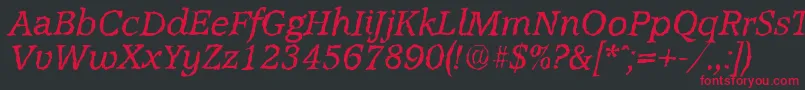 Шрифт AccoladerandomItalic – красные шрифты на чёрном фоне
