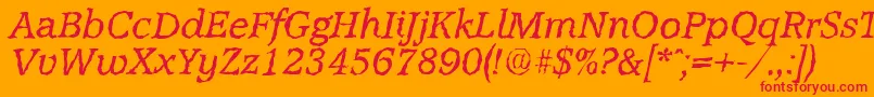 AccoladerandomItalic Font – Red Fonts on Orange Background