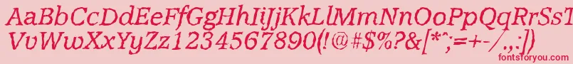 AccoladerandomItalic Font – Red Fonts on Pink Background