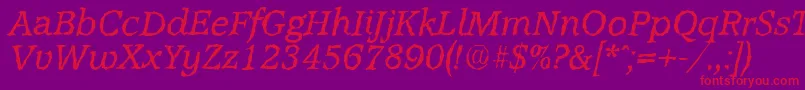 AccoladerandomItalic Font – Red Fonts on Purple Background