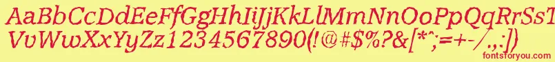 Шрифт AccoladerandomItalic – красные шрифты на жёлтом фоне