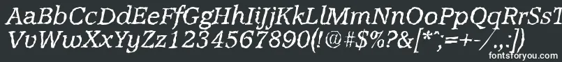 AccoladerandomItalic Font – White Fonts on Black Background