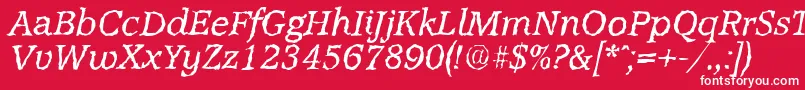 AccoladerandomItalic Font – White Fonts on Red Background