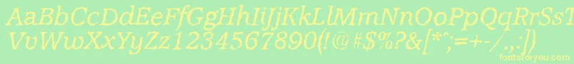 AccoladerandomItalic Font – Yellow Fonts on Green Background
