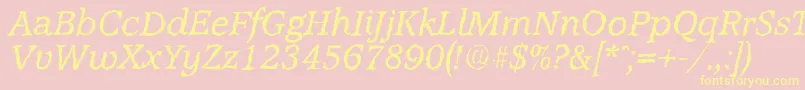 AccoladerandomItalic Font – Yellow Fonts on Pink Background