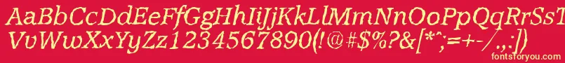 Шрифт AccoladerandomItalic – жёлтые шрифты на красном фоне