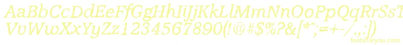AccoladerandomItalic Font – Yellow Fonts on White Background