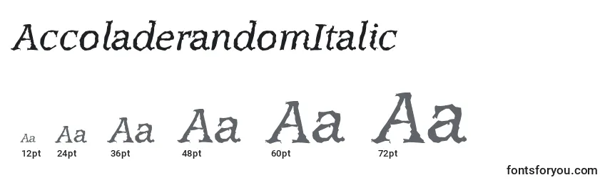 AccoladerandomItalic Font Sizes