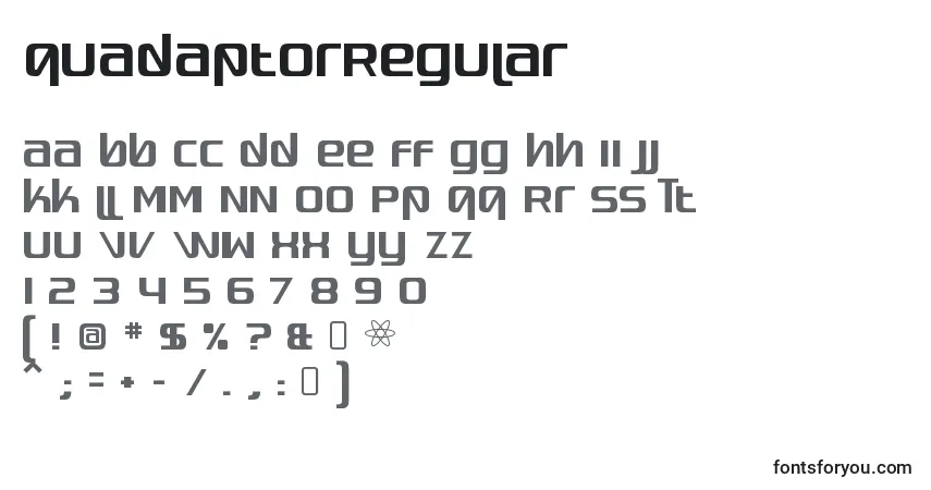 Fuente QuadaptorRegular - alfabeto, números, caracteres especiales