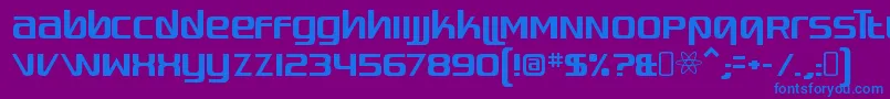 フォントQuadaptorRegular – 紫色の背景に青い文字