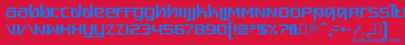 フォントQuadaptorRegular – 赤い背景に青い文字