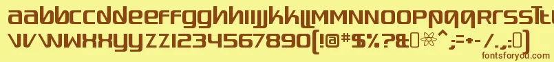 Шрифт QuadaptorRegular – коричневые шрифты на жёлтом фоне