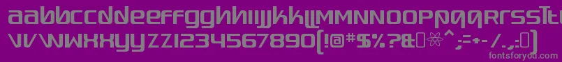 フォントQuadaptorRegular – 紫の背景に灰色の文字