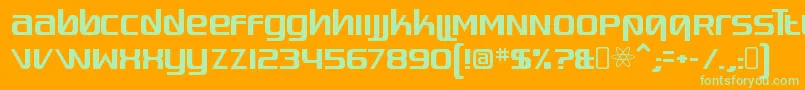 QuadaptorRegular Font – Green Fonts on Orange Background