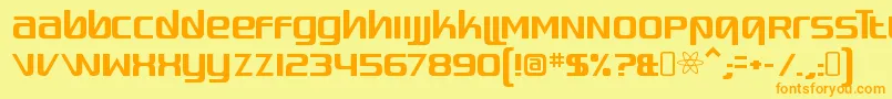 QuadaptorRegular Font – Orange Fonts on Yellow Background