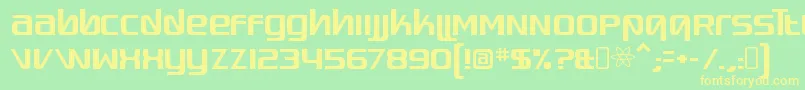 QuadaptorRegular Font – Yellow Fonts on Green Background