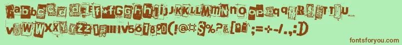 PersonaNonGrata Font – Brown Fonts on Green Background