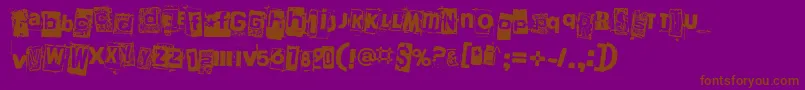 PersonaNonGrata-Schriftart – Braune Schriften auf violettem Hintergrund